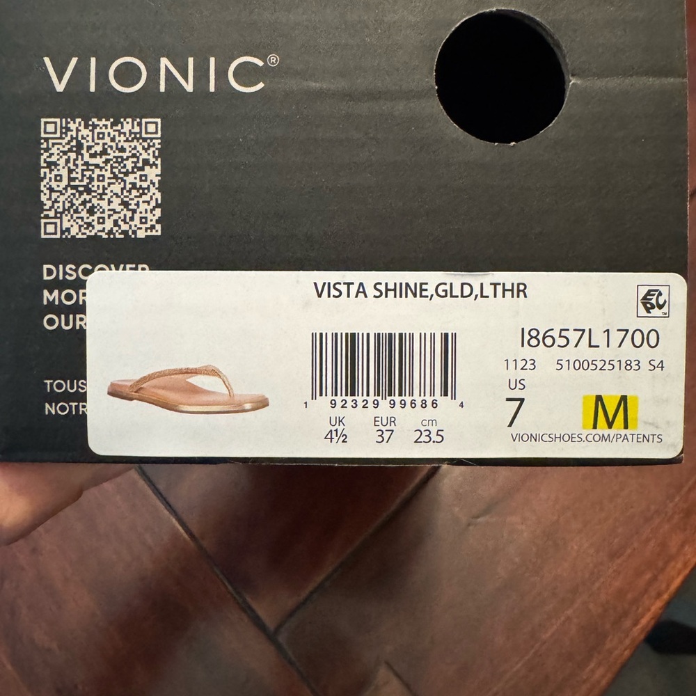 Vionic Metallic Gold Sandals - Picture 4 of 4
